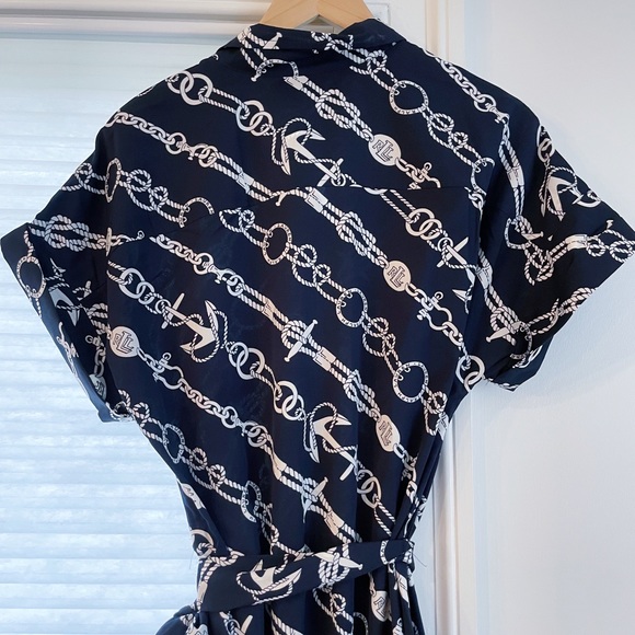 NWT RALPH LAUREN NAUTICAL PRINT DRESS W/ TIE BELT - SIZE 12 - Picture 3 of 11